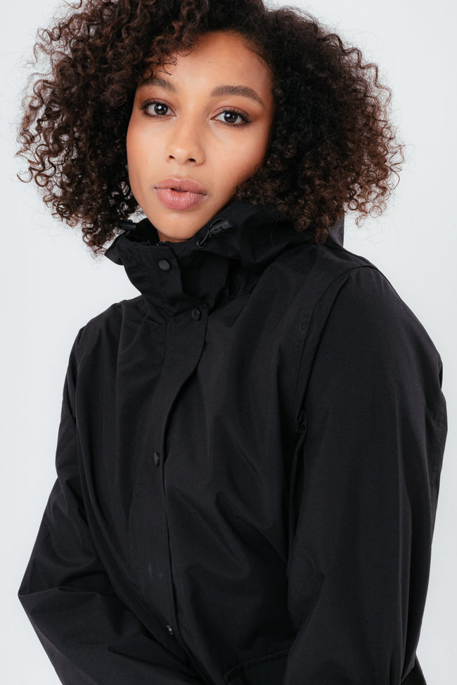 HYPE BLACK WATER RESISTANT WOMEN'S MAC COAT