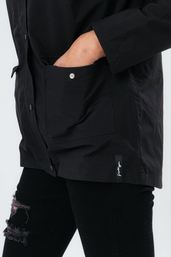 HYPE BLACK WATER RESISTANT WOMEN'S MAC COAT