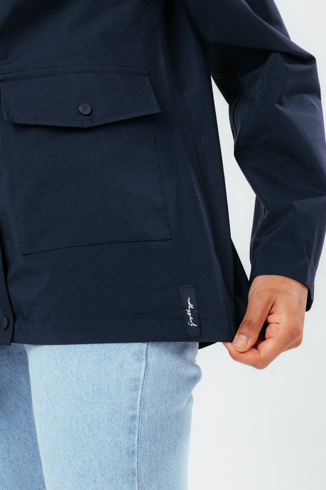 HYPE NAVY WATER RESISTANT WOMEN'S MAC COAT