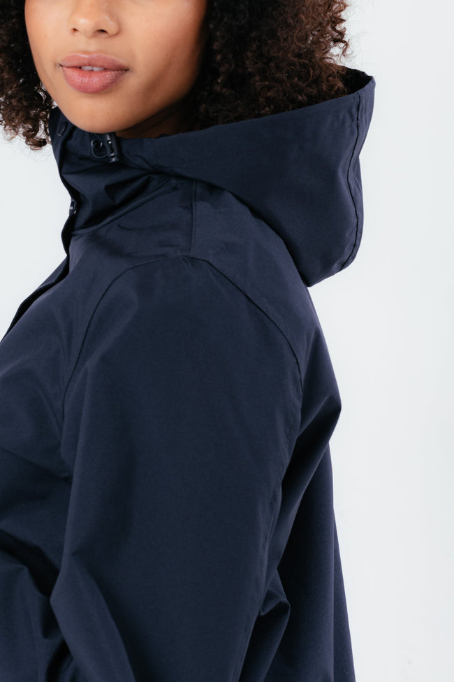 HYPE NAVY WATER RESISTANT WOMEN'S MAC COAT