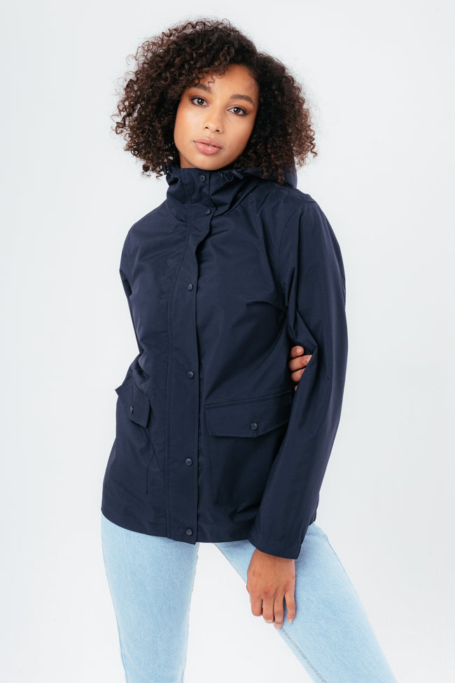 HYPE NAVY WATER RESISTANT WOMEN'S MAC COAT