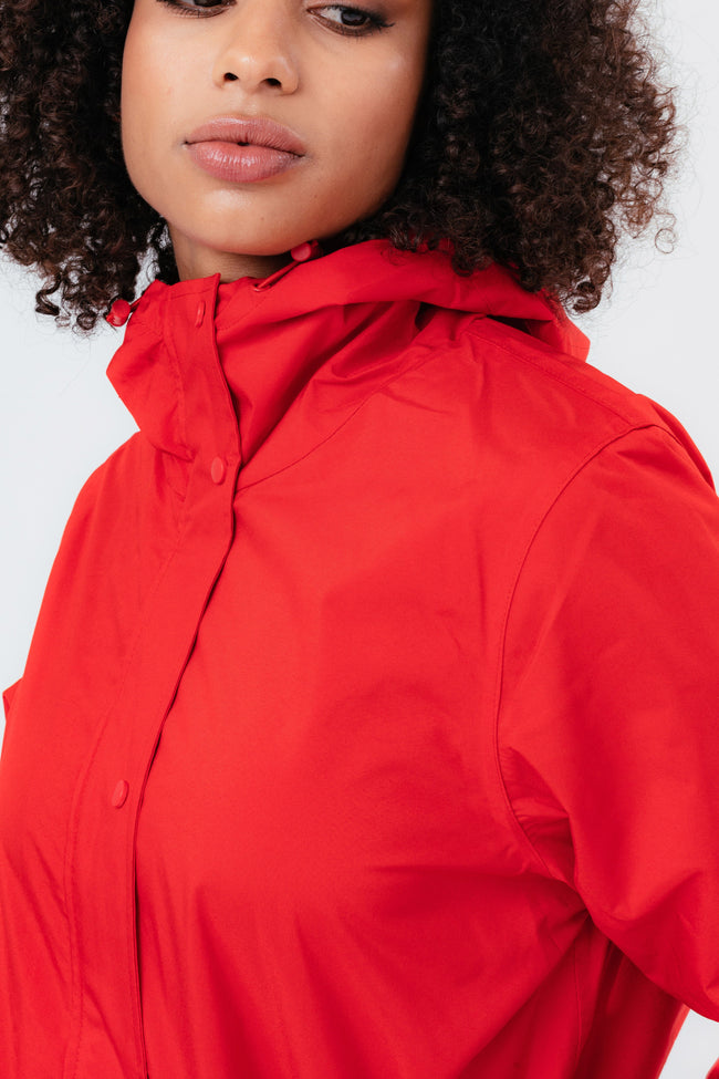 HYPE RED WATER RESISTANT WOMEN'S MAC COAT