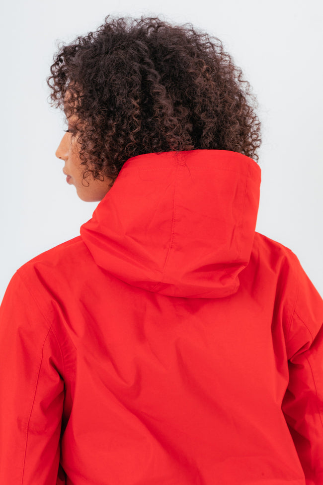 HYPE RED WATER RESISTANT WOMEN'S MAC COAT