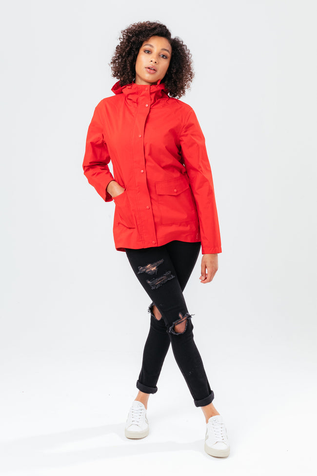 HYPE RED WATER RESISTANT WOMEN'S MAC COAT