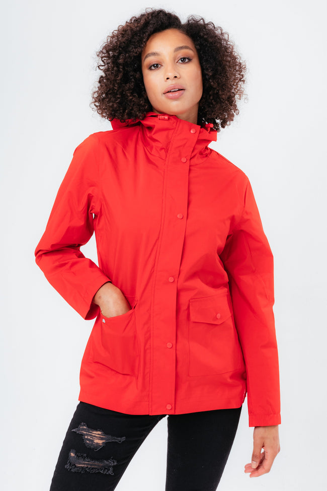 HYPE RED WATER RESISTANT WOMEN'S MAC COAT