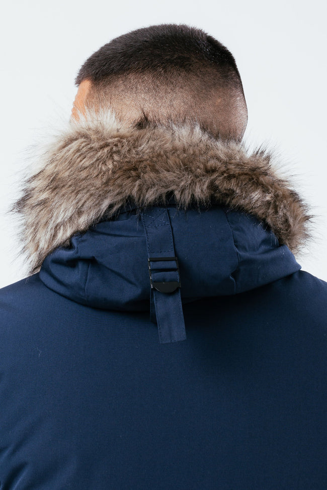 HYPE NAVY LUXE LONGLINE MEN'S PARKA JACKET