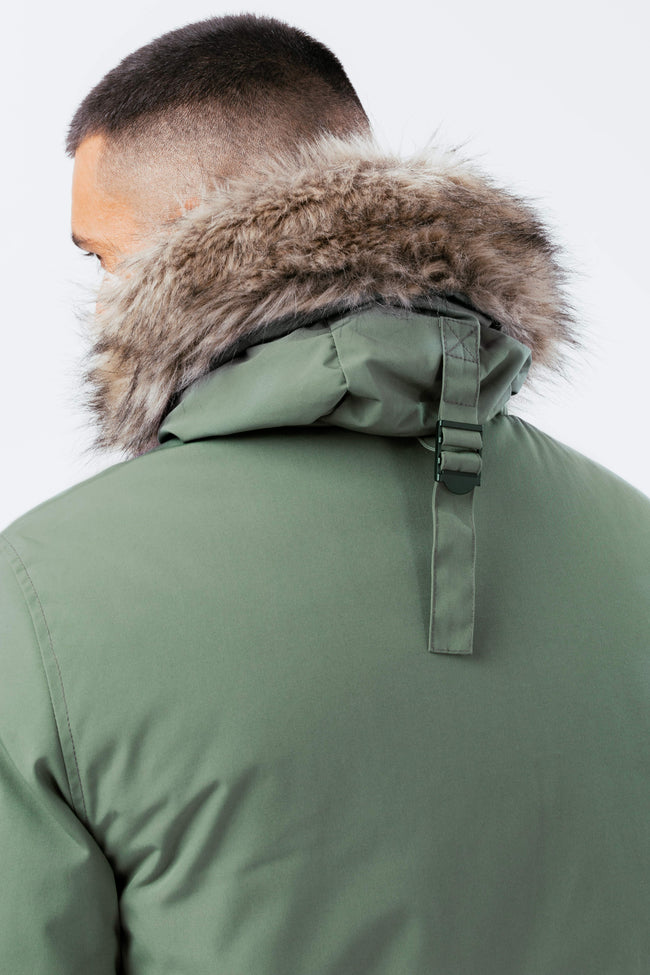 HYPE KHAKI LUXE LONGLINE MEN'S PARKA JACKET