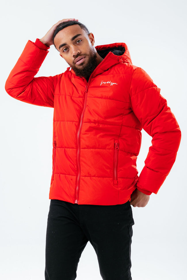 HYPE RED LUXE SHORT LINE MEN'S PARKA JACKET