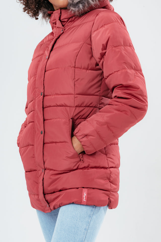 HYPE ROSY MID LENGTH WOMEN'S PADDED COAT WITH FUR