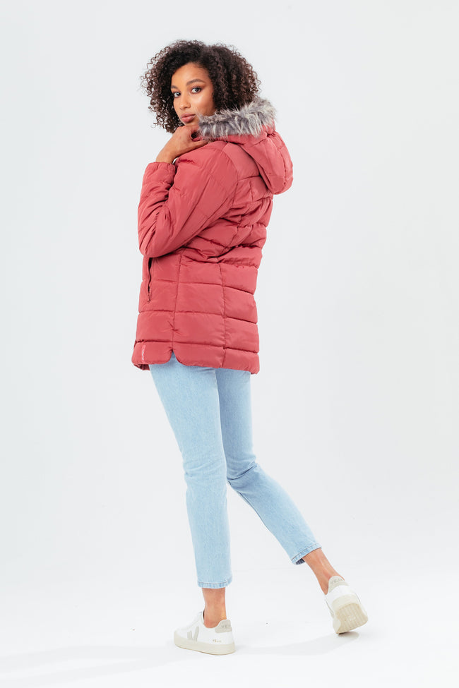 HYPE ROSY MID LENGTH WOMEN'S PADDED COAT WITH FUR