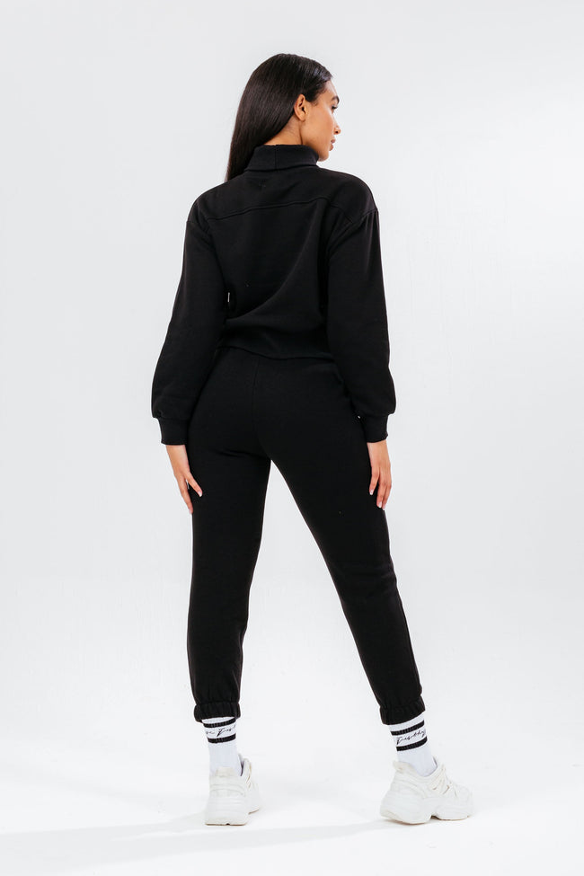 HYPE BLACK ROLL NECK WOMEN'S SWEATSHIRT