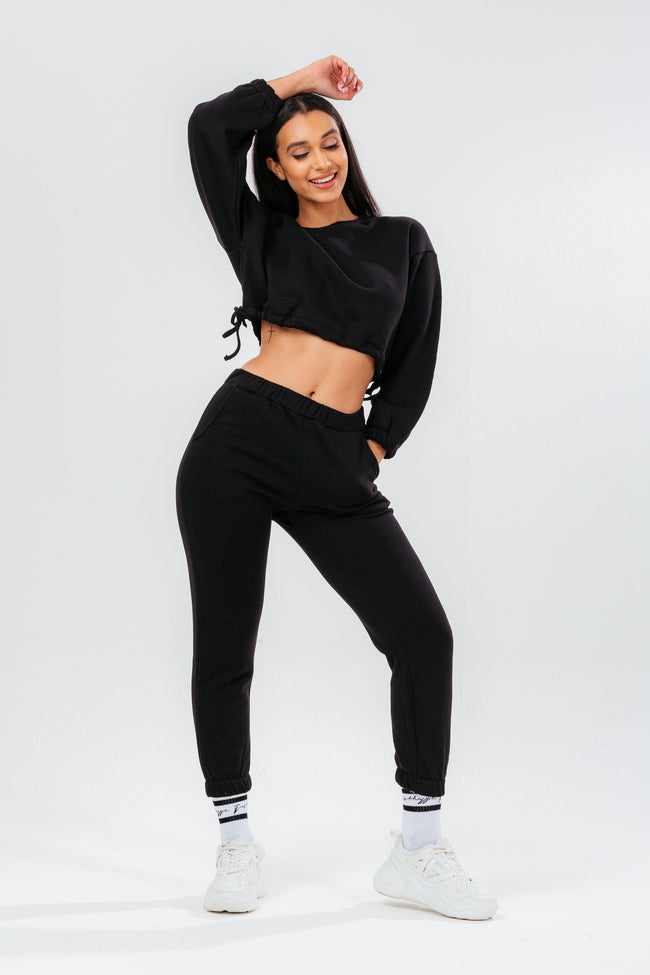 HYPE BLACK TIE WOMEN'S CROPPED SWEATSHIRT