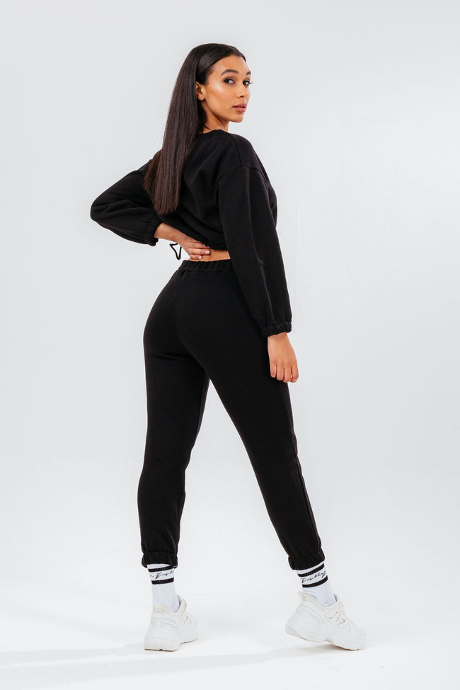 HYPE BLACK TIE WOMEN'S CROPPED SWEATSHIRT