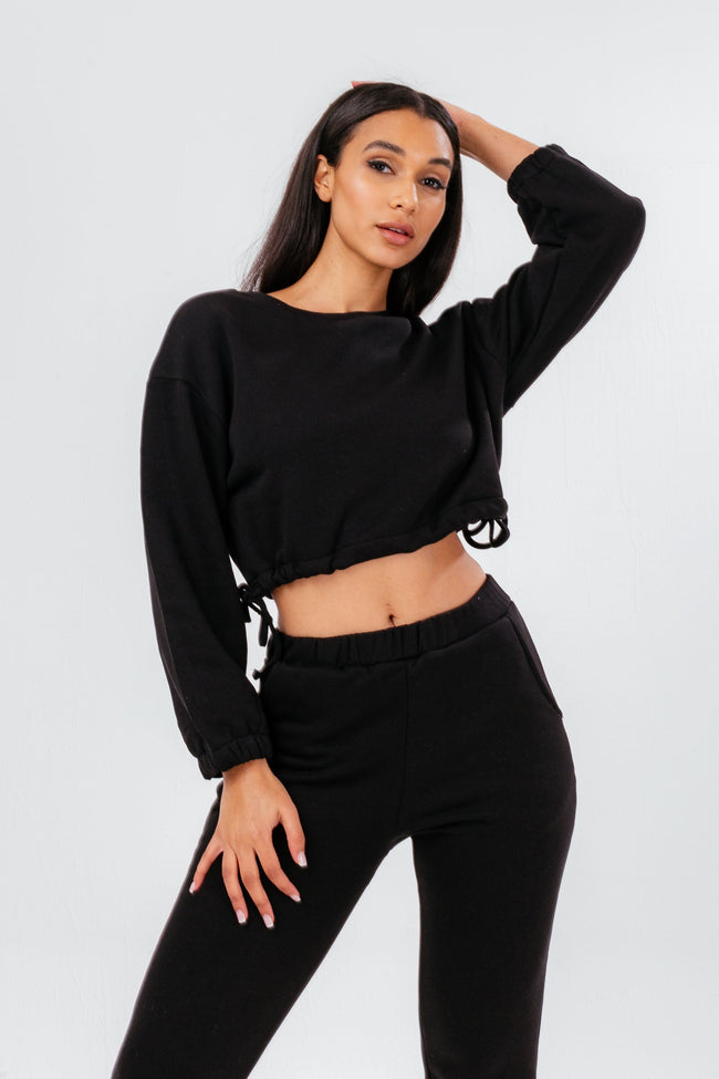 HYPE BLACK TIE WOMEN'S CROPPED SWEATSHIRT