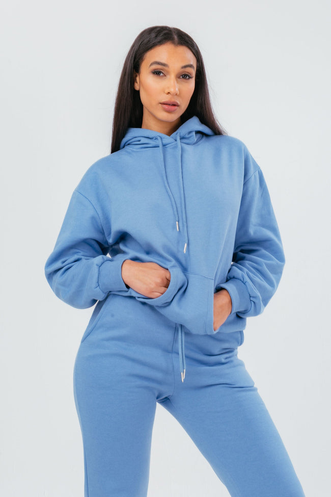 HYPE DUSKY BLUE WOMEN'S PULLOVER HOODIE