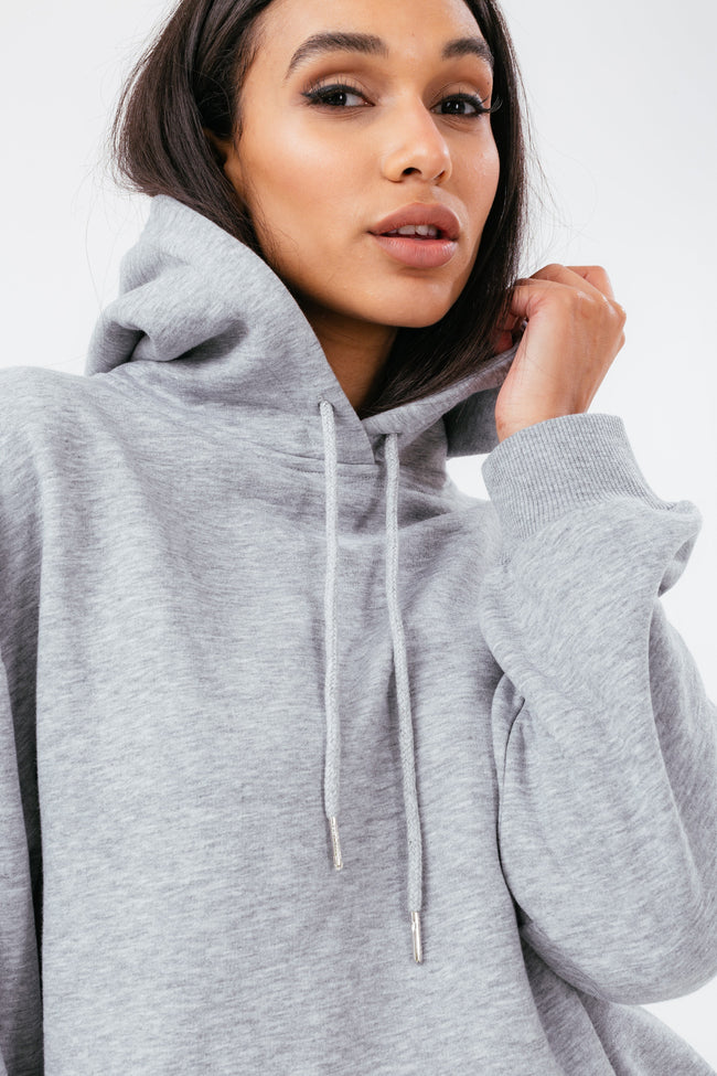 HYPE GREY MARL WOMEN'S PULLOVER HOODIE