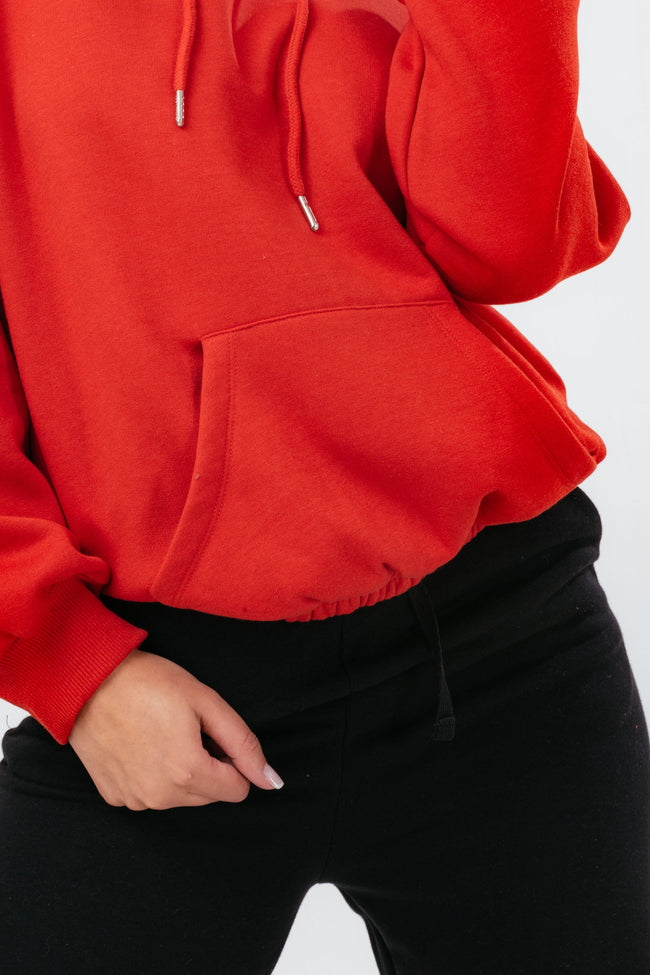 HYPE RED WOMEN'S PULLOVER HOODIE