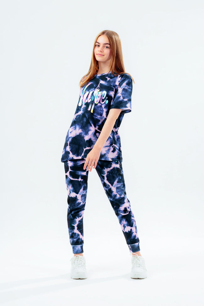 HYPE BLACK PINK TIE DYE GIRLS JOGGERS