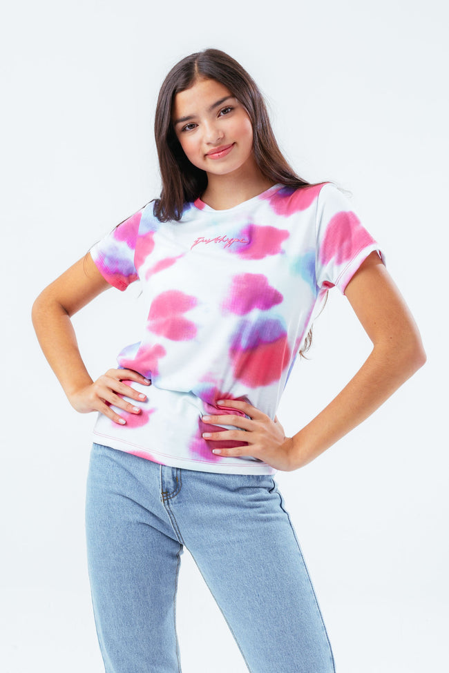 HYPE MULTI TIE DYE SCRIBBLE GIRLS T-SHIRT