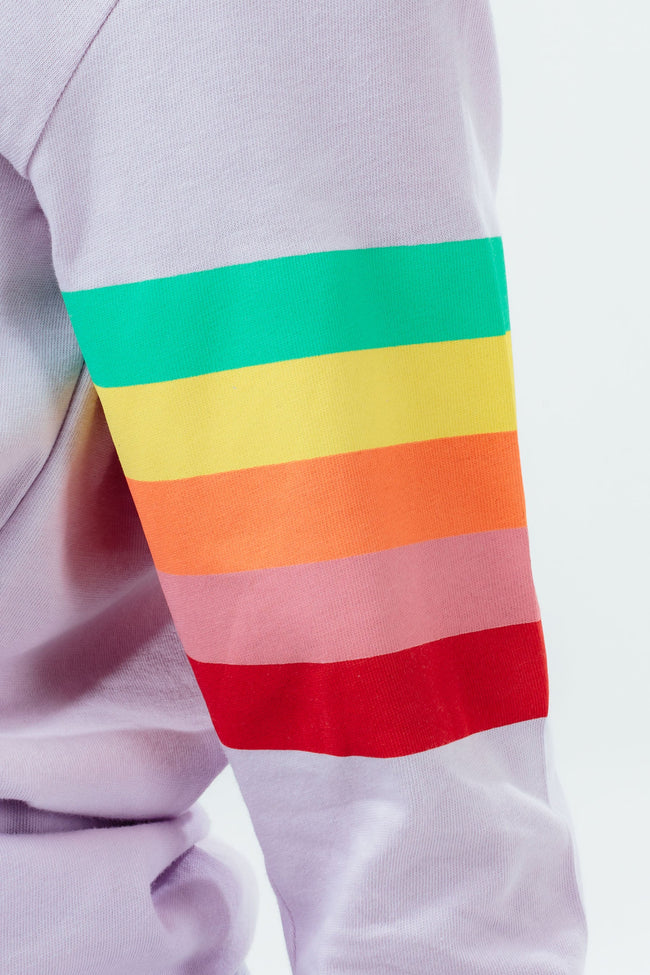 HYPE LILAC RAINBOW SLEEVE GIRLS L/S T-SHIRT