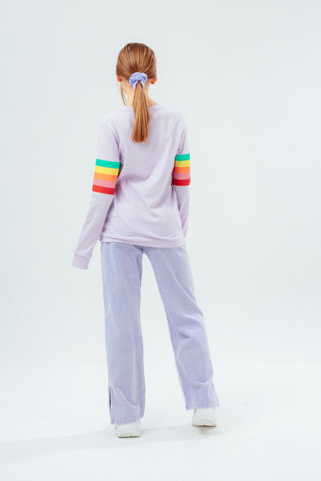 HYPE LILAC RAINBOW SLEEVE GIRLS L/S T-SHIRT