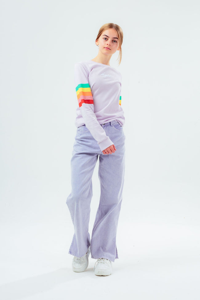 HYPE LILAC RAINBOW SLEEVE GIRLS L/S T-SHIRT