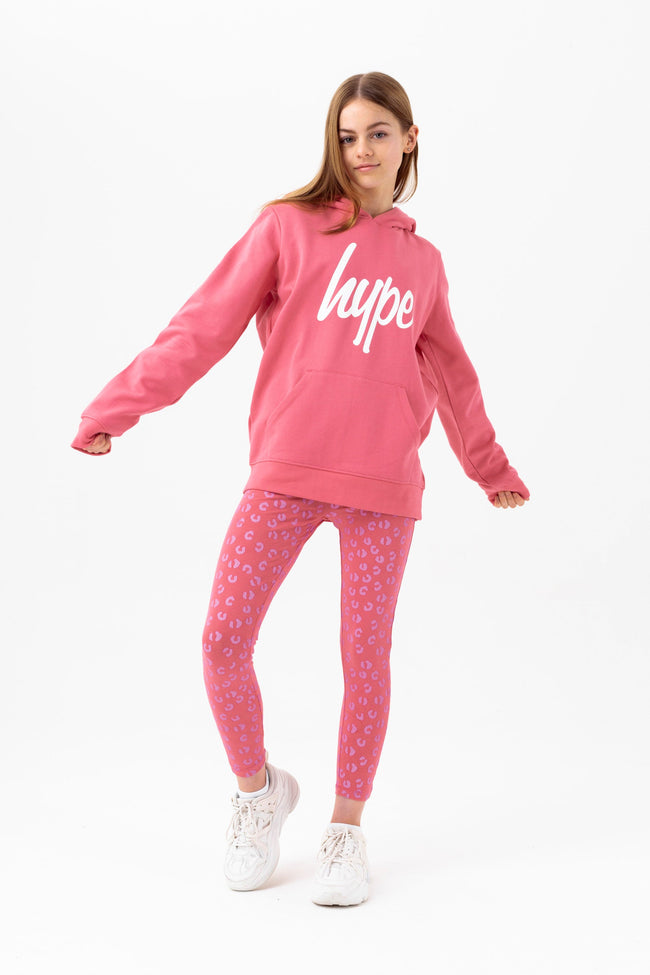 HYPE GIRLS ROSE PINK SCRIPT HOODIE & LEGGINGS