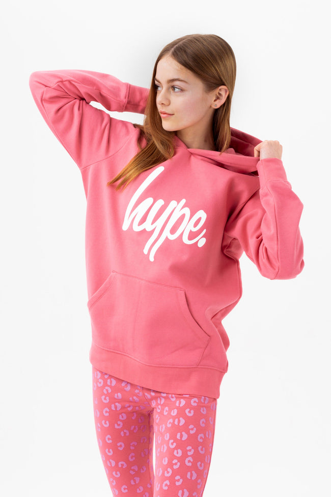 HYPE GIRLS ROSE PINK SCRIPT HOODIE & LEGGINGS