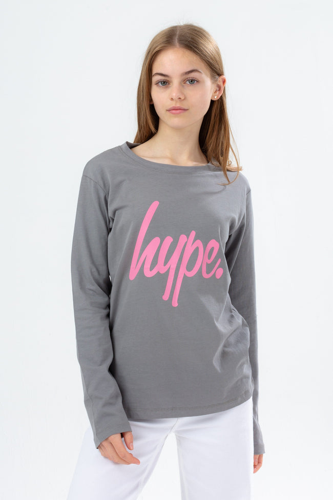 HYPE GIRLS PINK LILAC & BLACK SCRIPT 3 PACK CREW NECKS