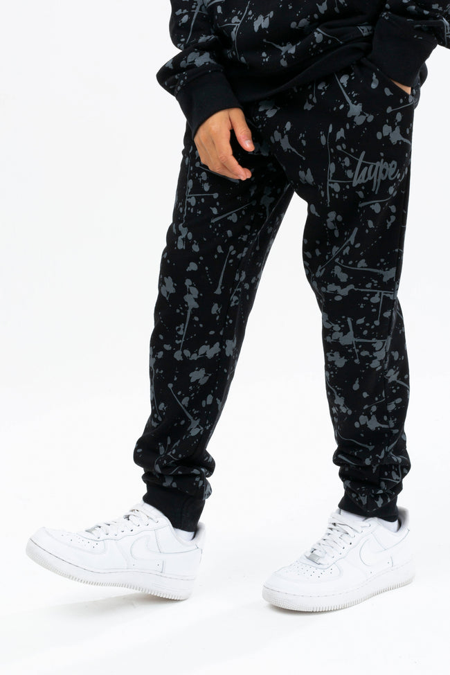 HYPE BOYS BLACK SPLATTER SCRIPT HOODIE & JOGGERS