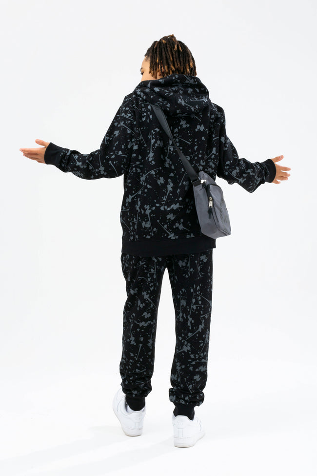 HYPE BOYS BLACK SPLATTER SCRIPT HOODIE & JOGGERS