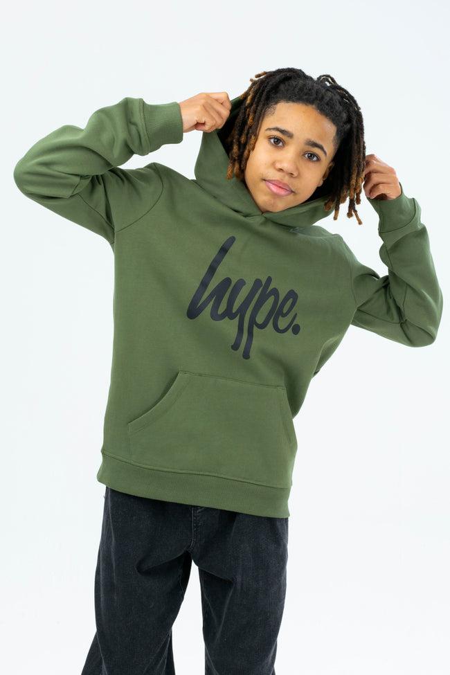 HYPE BOYS KHAKI & BLACK SCRIPT 2 PACK HOODIE