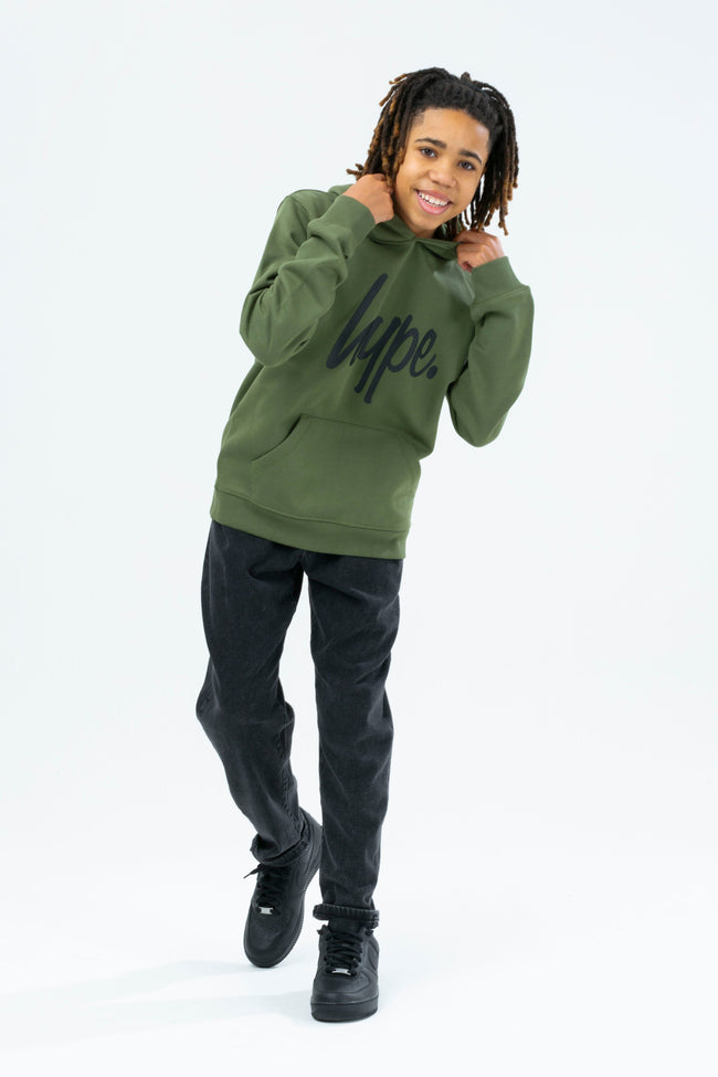 HYPE BOYS KHAKI & BLACK SCRIPT 2 PACK HOODIE