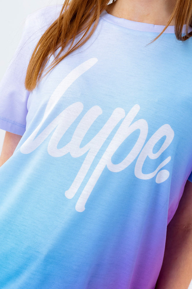 HYPE GIRLS PURPLE FADE SCRIPT T-SHIRT