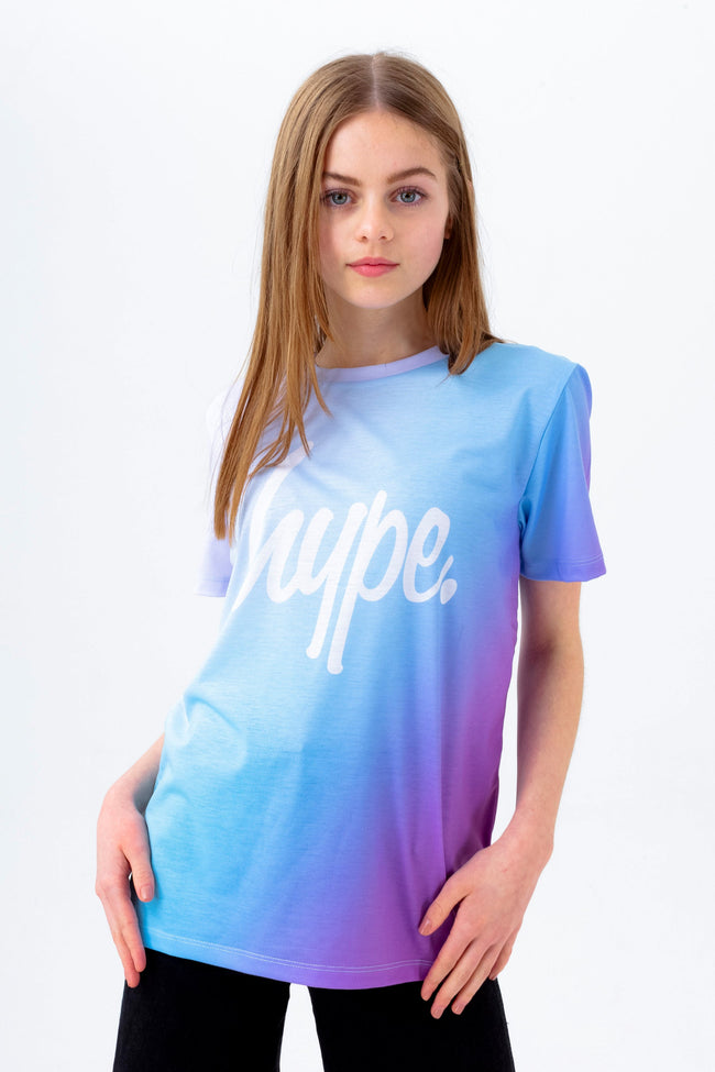 HYPE GIRLS PURPLE FADE SCRIPT T-SHIRT