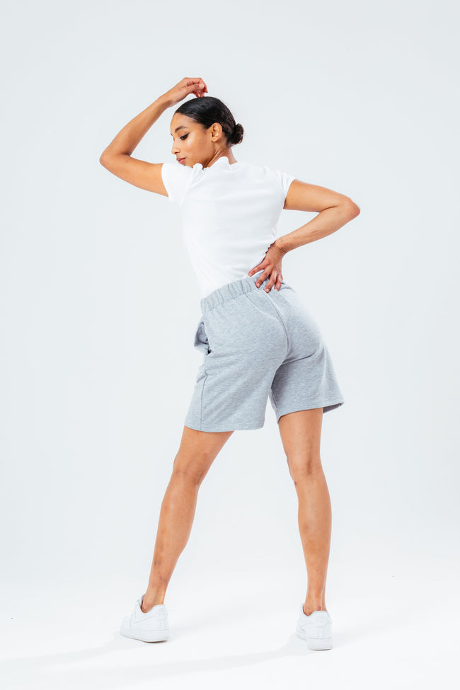 HYPE WOMENS GREY REVERSE LOOP BACK SHORTS