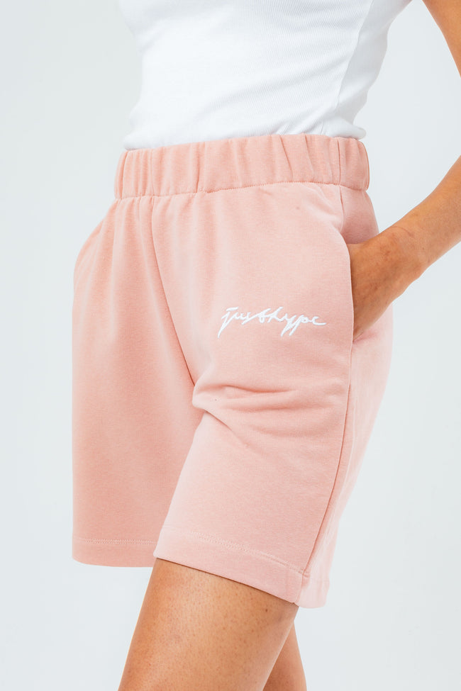 HYPE WOMENS PINK REVERSE LOOK BACK SHORTS