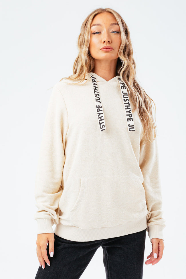 HYPE NUDE REVERSE LOOP BACK WOMEN'S PULLOVER HOODIE