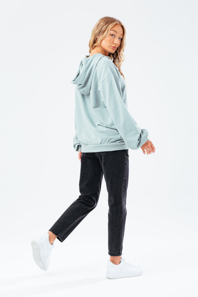 HYPE MINT DRAPED SLEEVE WOMEN'S PULLOVER HOODIE