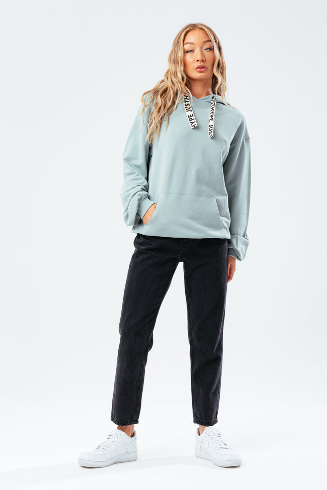 HYPE MINT DRAPED SLEEVE WOMEN'S PULLOVER HOODIE