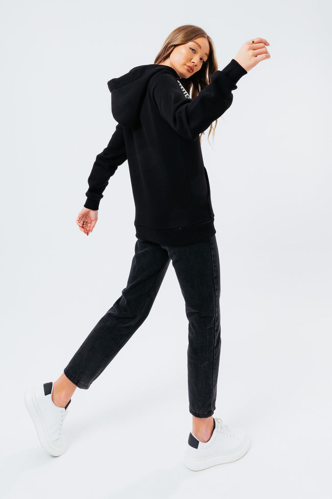 HYPE BLACK QUARTER ZIP WOMEN'S PULLOVER HOODIE