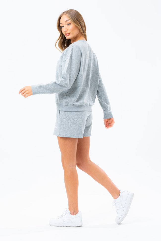 HYPE GREY SHORTS AND CREW NECK WOMEN'S  SET