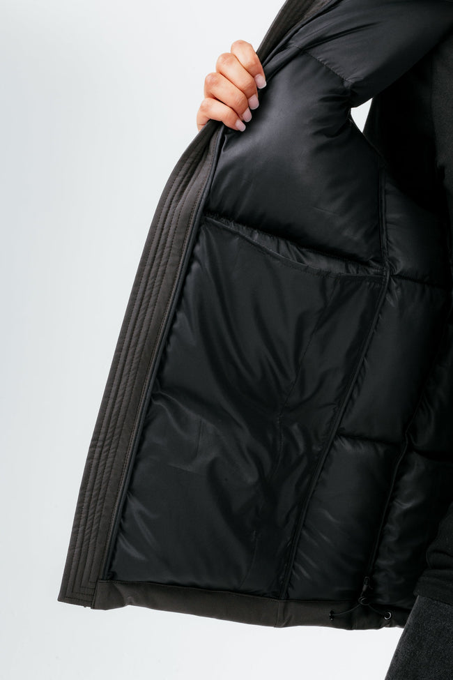 HYPE BLACK ADULT GILET WITH DETACHABLE HOOD