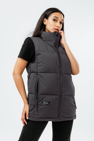 HYPE BLACK ADULT GILET WITH DETACHABLE HOOD