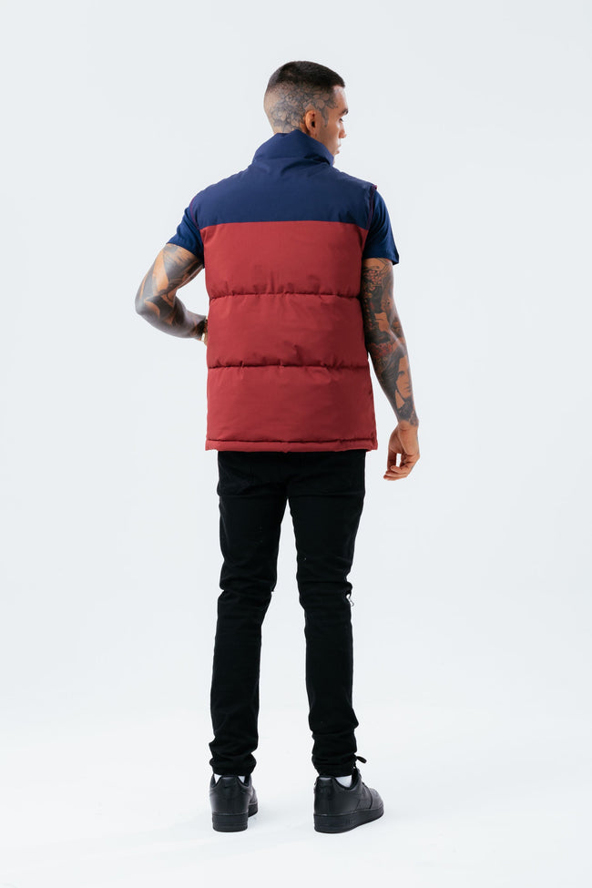 HYPE BURGUNDY ADULT GILET WITH DETACHABLE HOOD