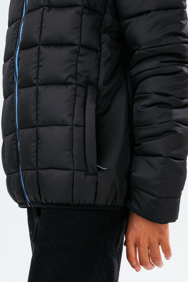 HYPE BLACK BAFFLED CASUAL BOYS JACKET