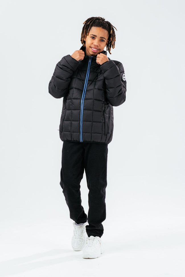 HYPE BLACK BAFFLED CASUAL BOYS JACKET