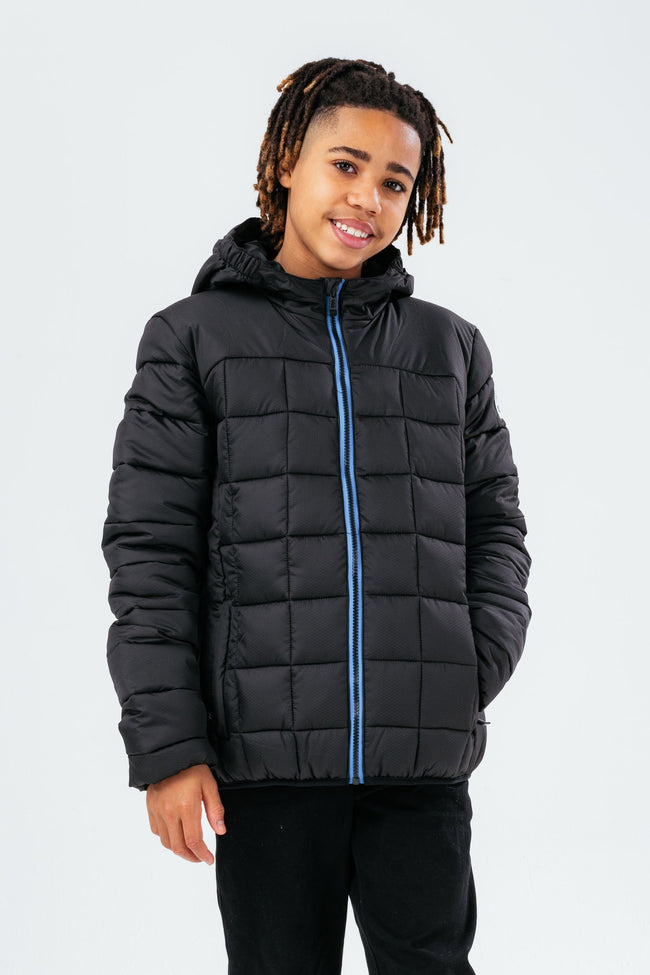 HYPE BLACK BAFFLED CASUAL BOYS JACKET