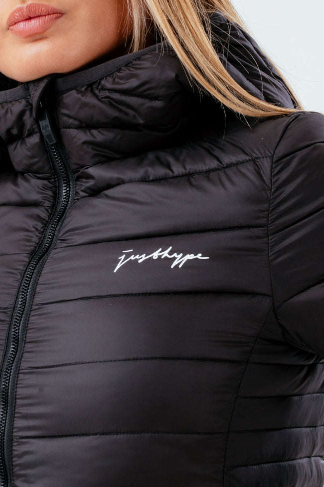 HYPE BLACK WOMEN'S LIGHTWEIGHT PUFFER JACKET