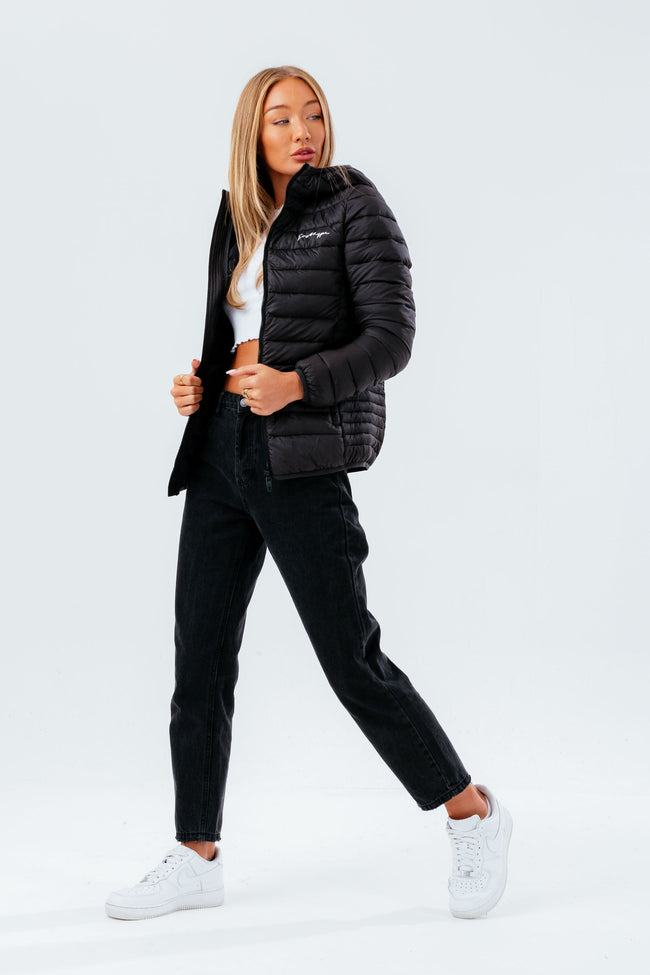 HYPE BLACK WOMEN'S LIGHTWEIGHT PUFFER JACKET